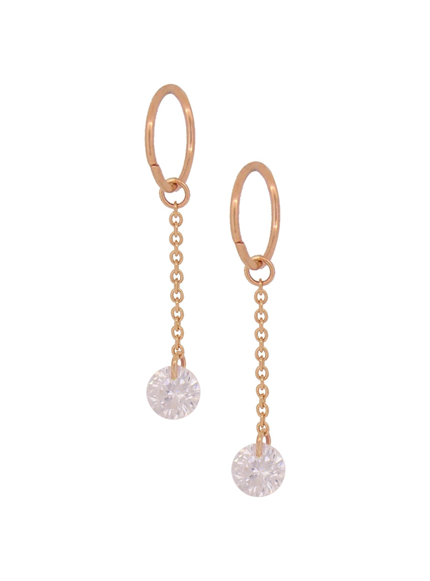 Aurelia 9ct Rose Gold CZ Charm Dangles for Sleeper Earrings in 6mm