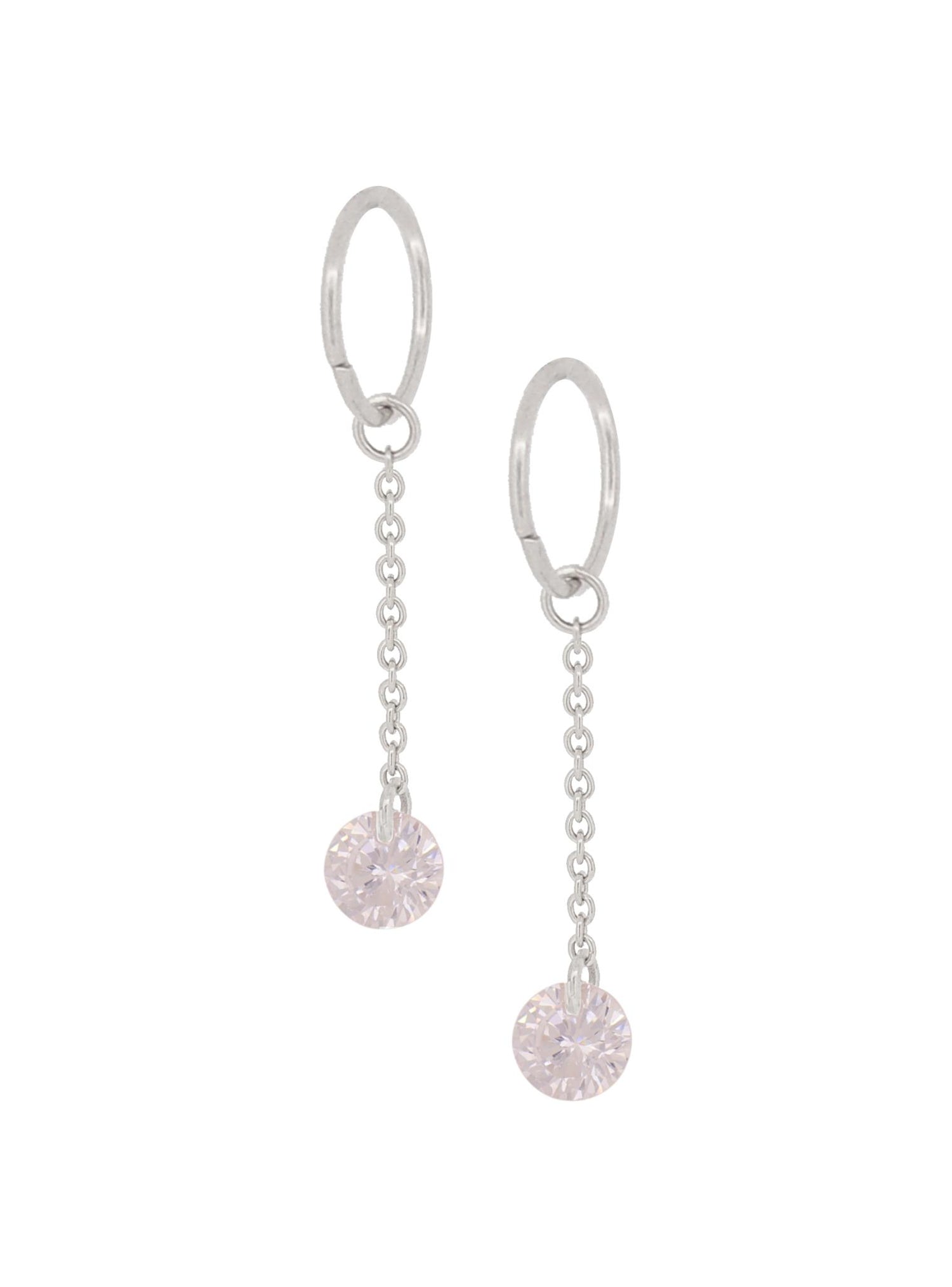 Aurelia Silver CZ Charm Dangles for Sleeper Earrings in 6mm