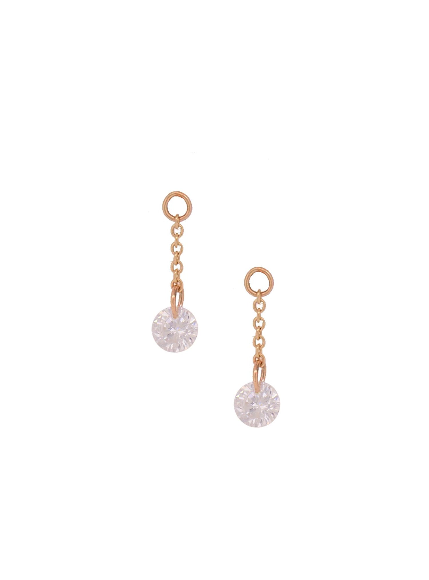 Aurelia 9ct Rose Gold CZ Charm Dangles for Sleeper Earrings in 5mm