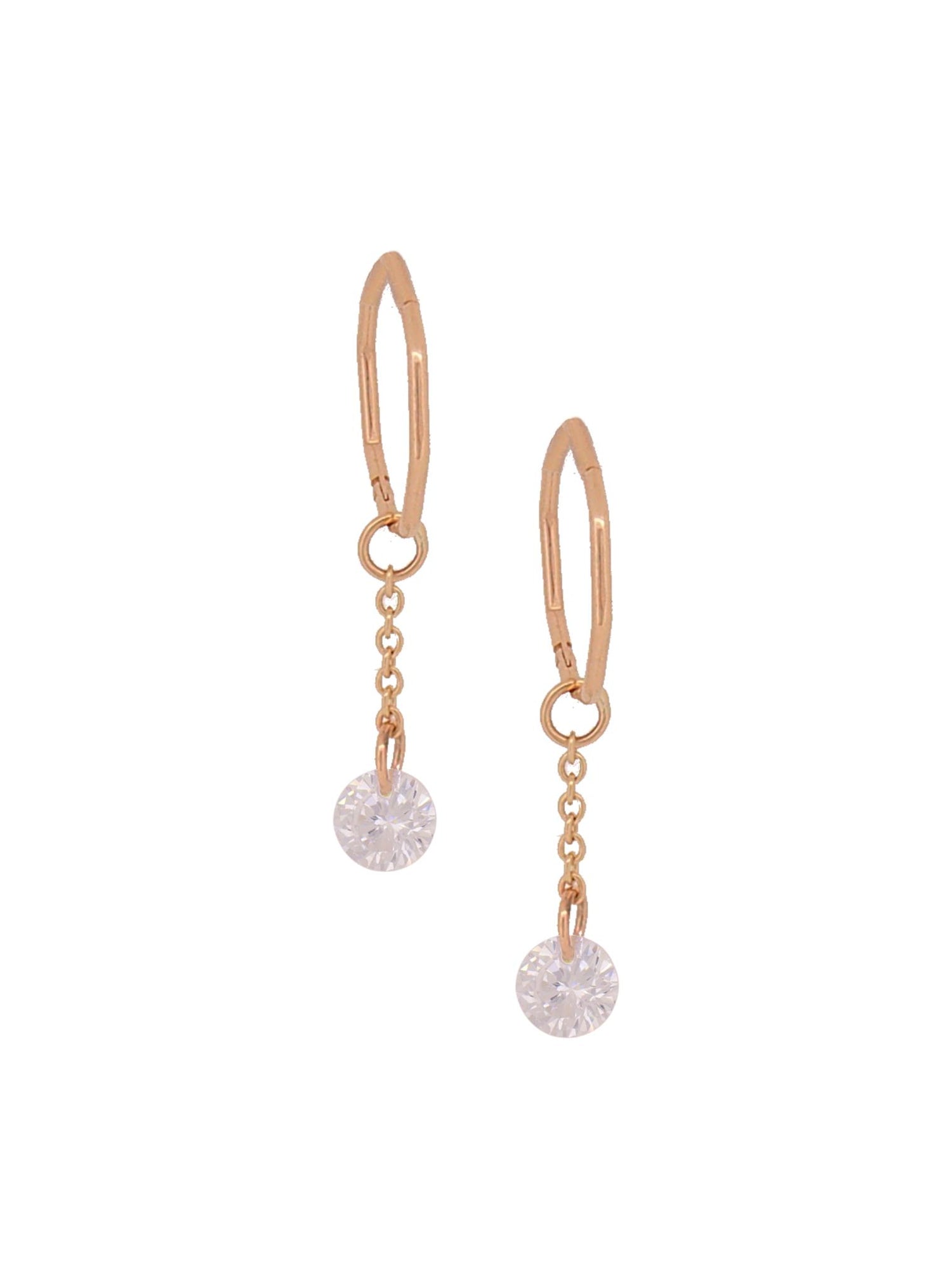 Aurelia 9ct Rose Gold CZ Charm Dangles for Sleeper Earrings in 5mm