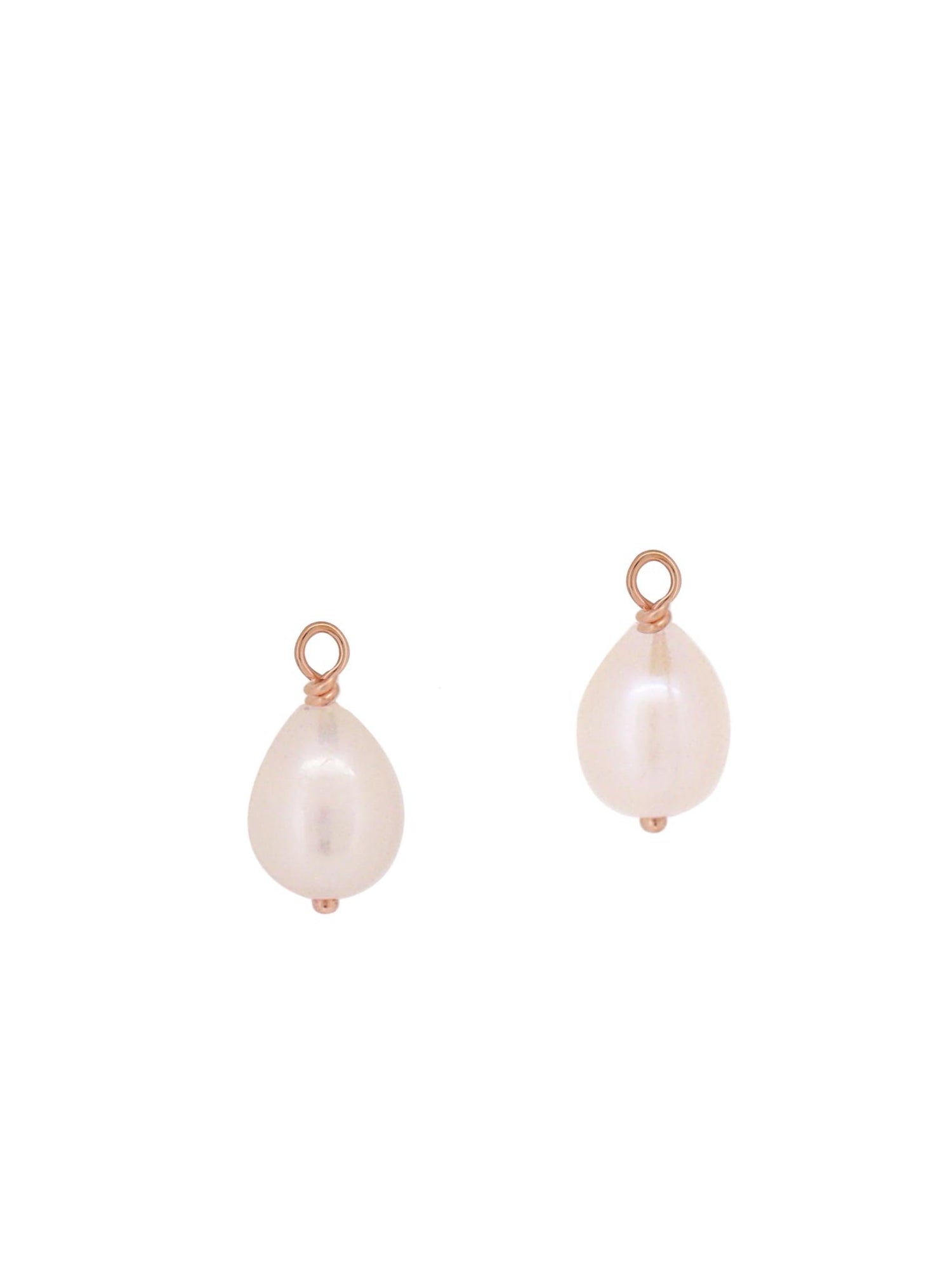 Coco Teardrop Pearl Charms for Sleeper Earrings in 9ct Rose Gold
