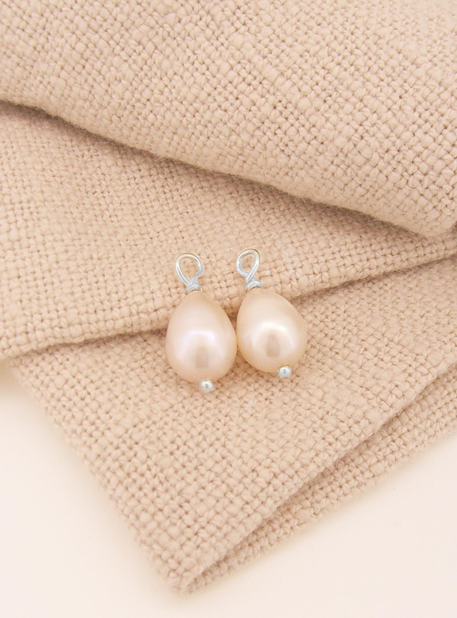 Coco Teardrop Pearl Charms for Sleeper Earrings in Sterling Silver