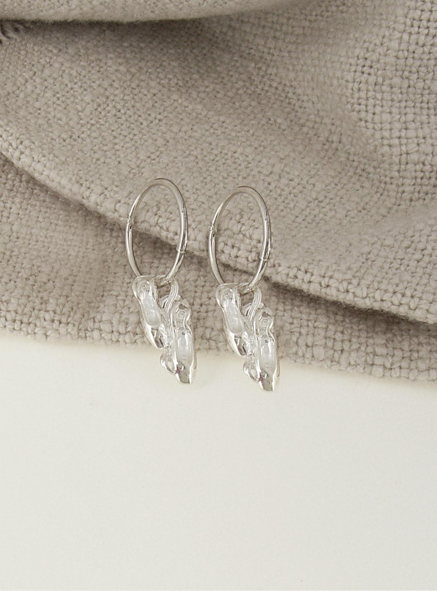 Ballerina Ballet Slippers Charms for Sleeper Earrings in Sterling Silver