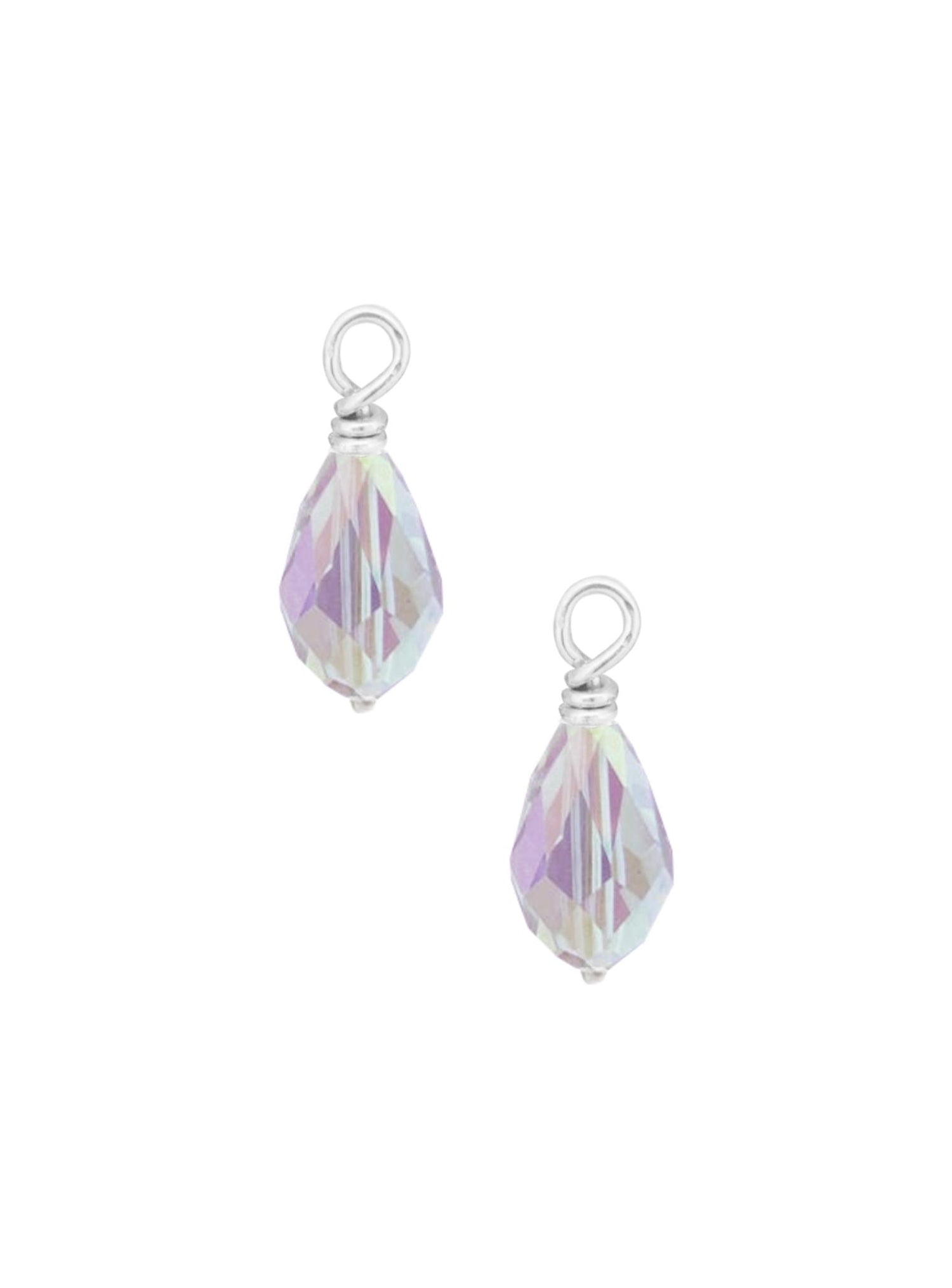 Swarovski Teardrop Charms for Sleeper Earrings in Sterling Silver