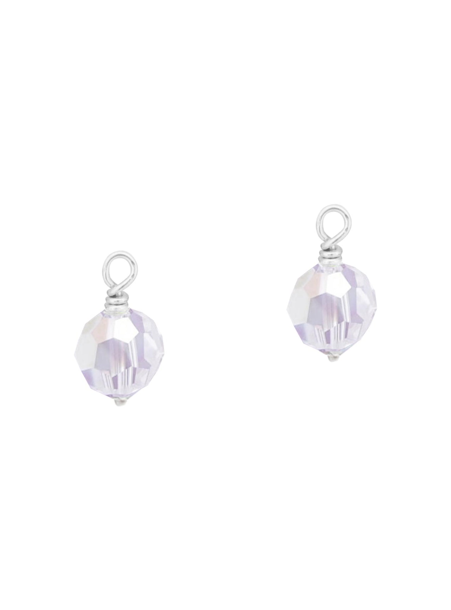 Swarovski Round Charms for Sleeper Earrings in Sterling Silver