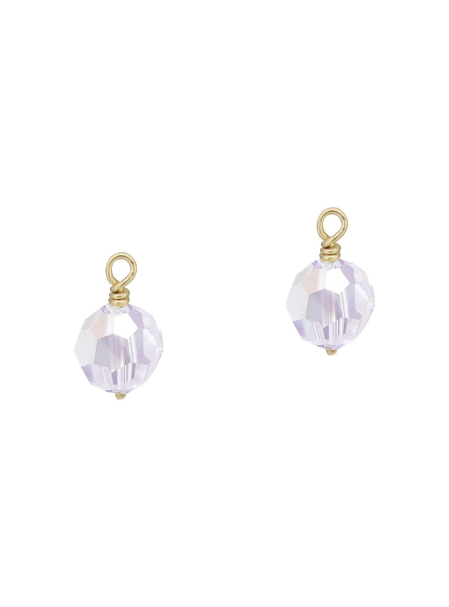 Swarovski Round Charms for Sleeper Earrings in 9ct Gold