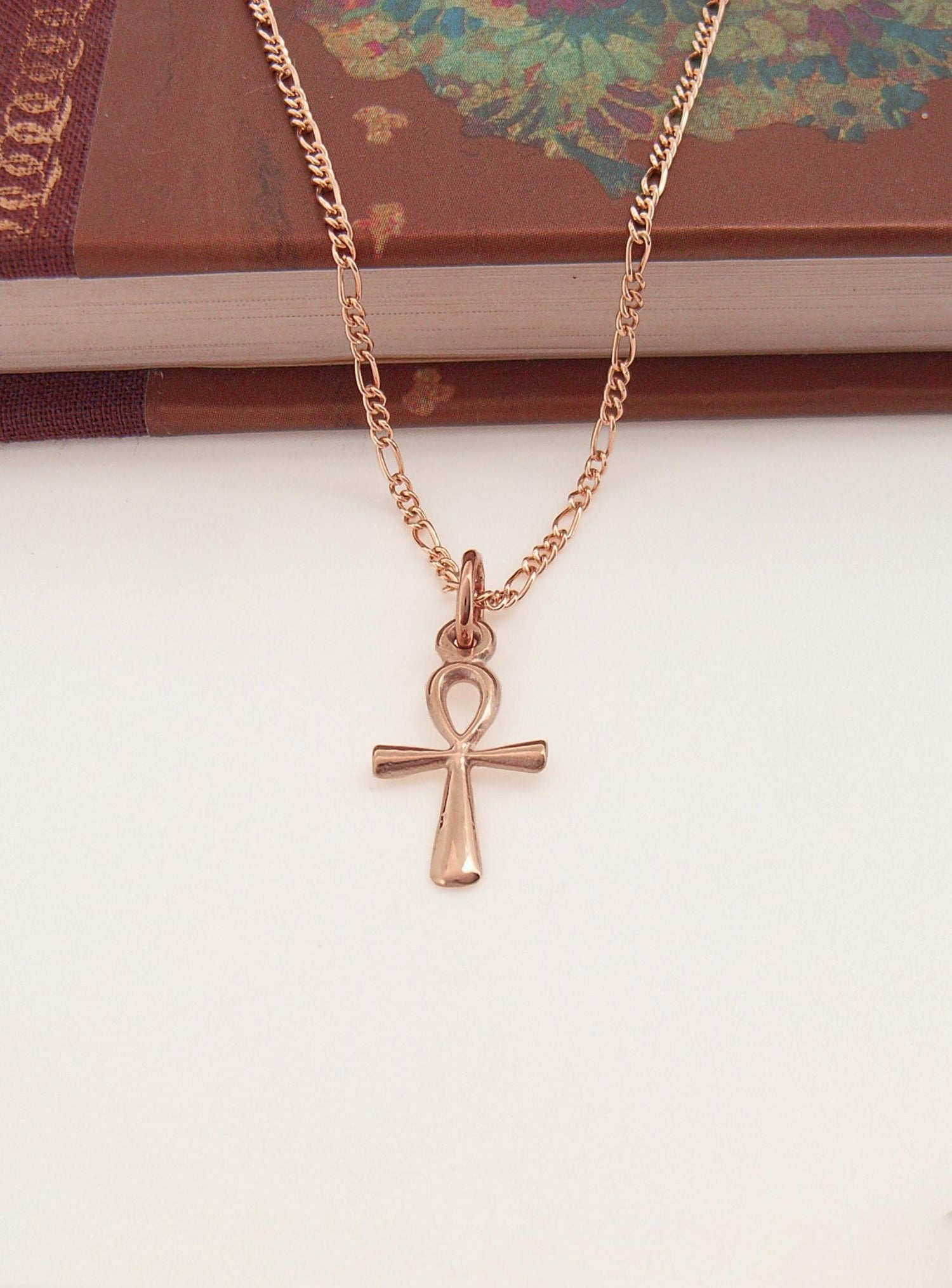 Egyptian Ankh of Life Charm Pendant in 9ct Rose Gold