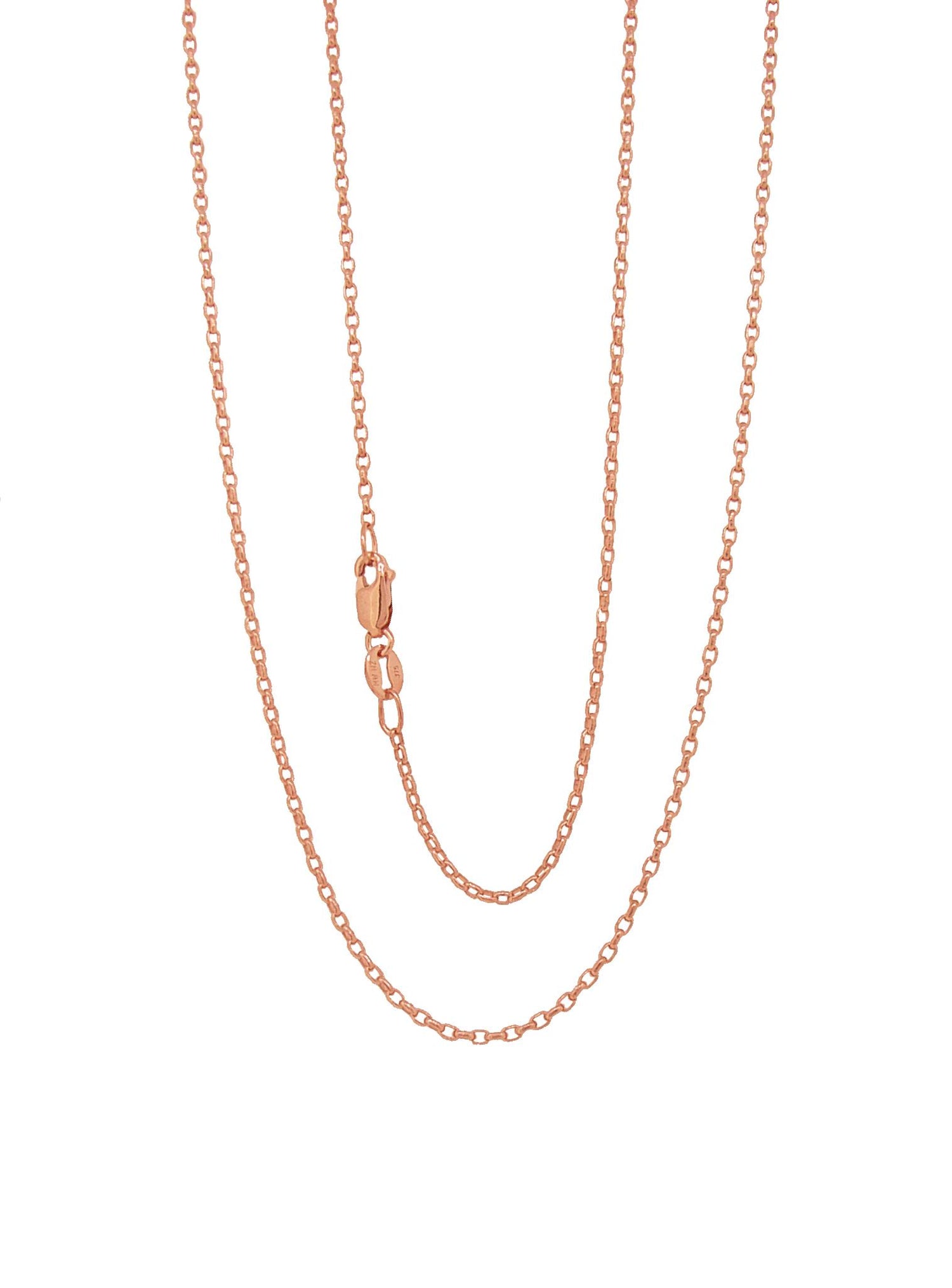 Aurelia Oval Belcher Necklace Chain in 9ct Rose Gold