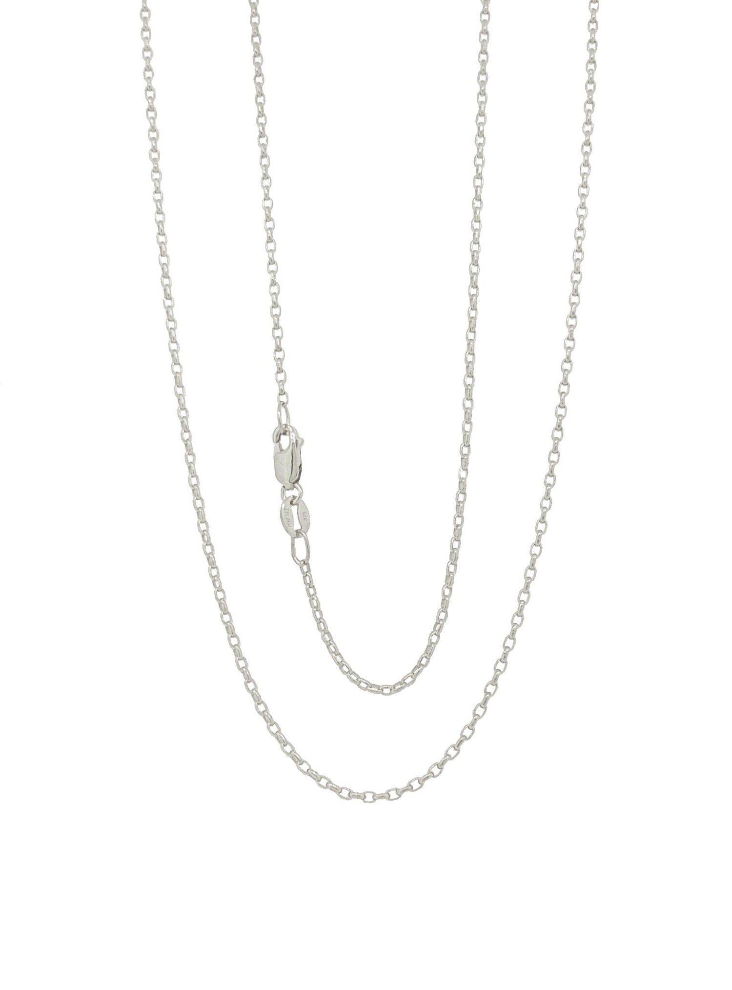 Aurelia Oval Belcher Necklace Chain in 9ct White Gold