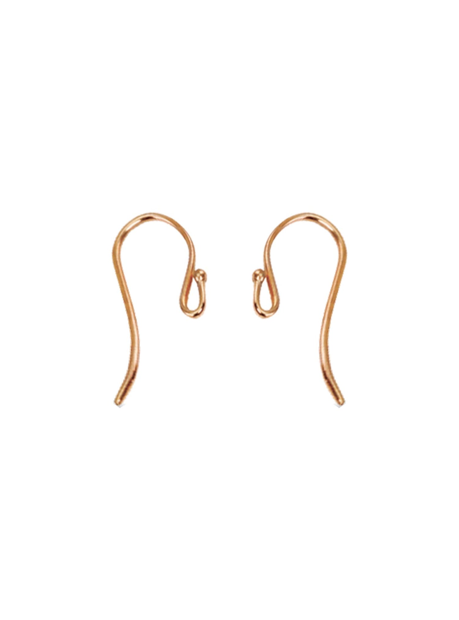 Ball Shepherd Hook Findings for Earrings in 9ct Rose Gold