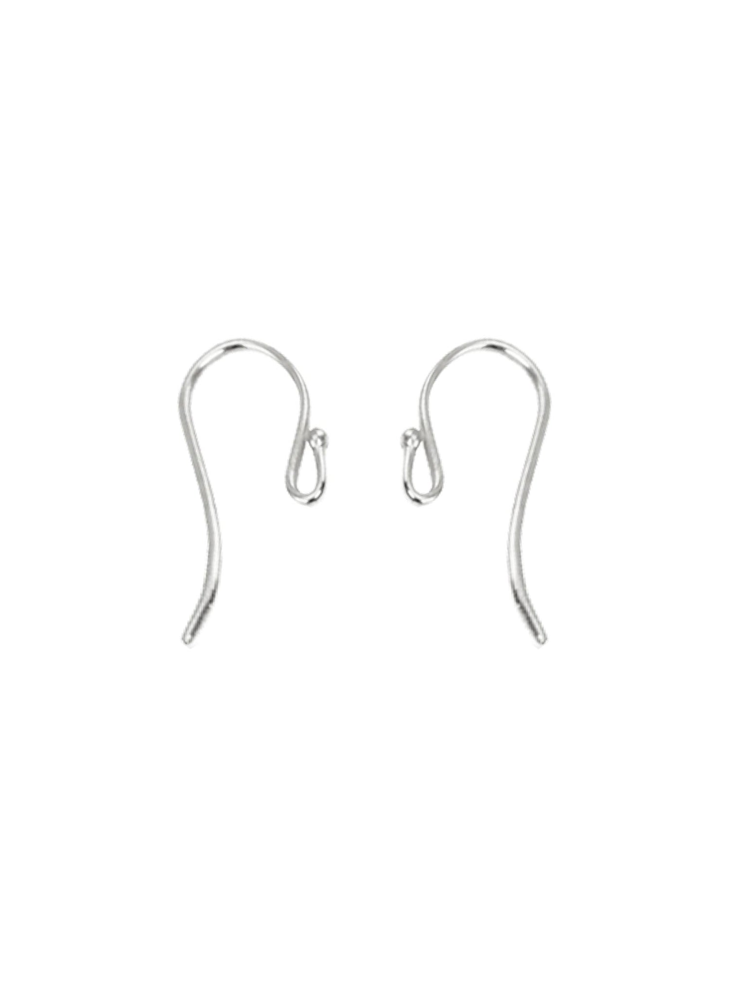 Ball Shepherd Hook Findings for Earrings in Sterling Silver