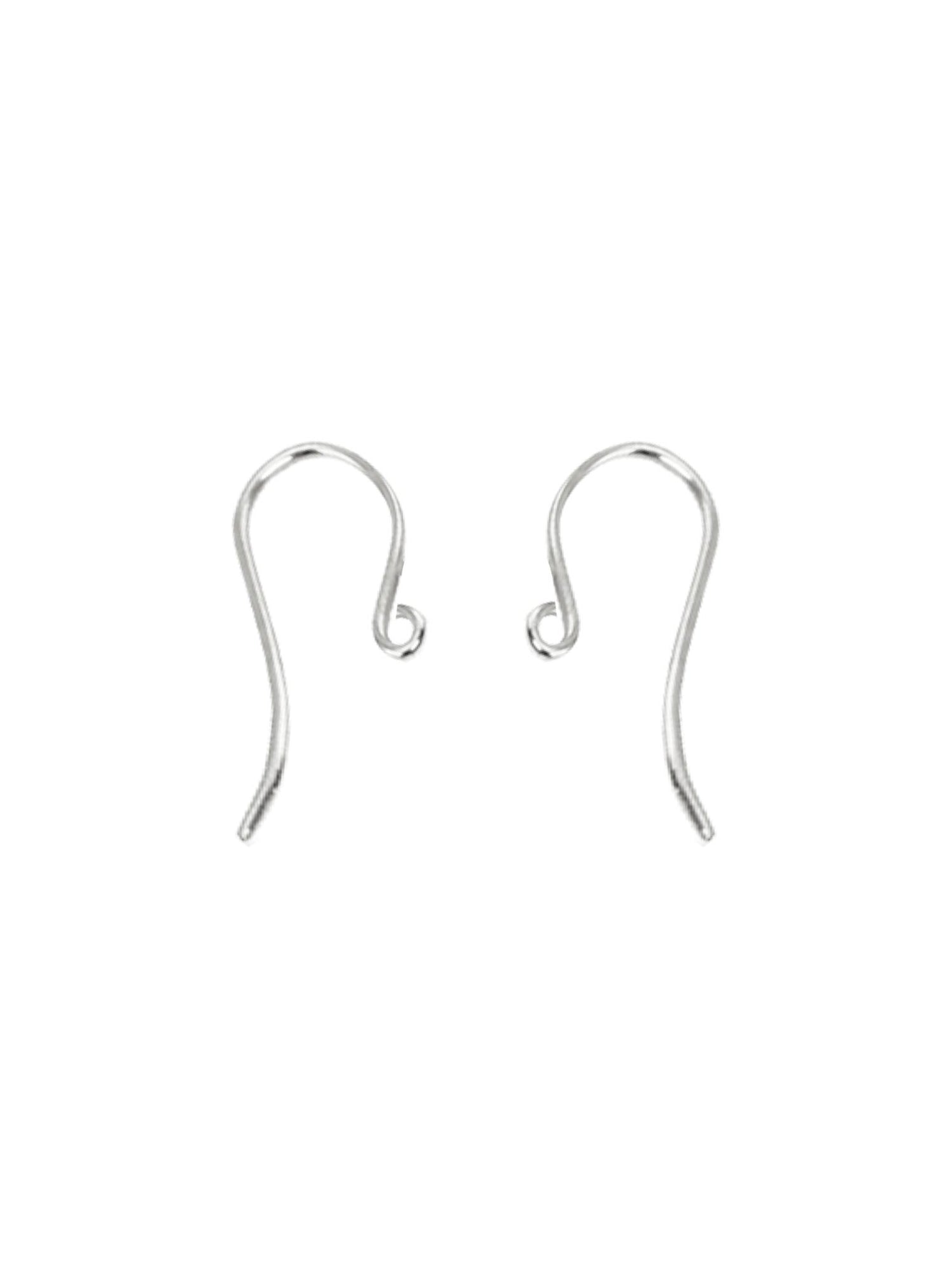 Plain Shepherd Hook Findings for Earrings in Sterling Silver