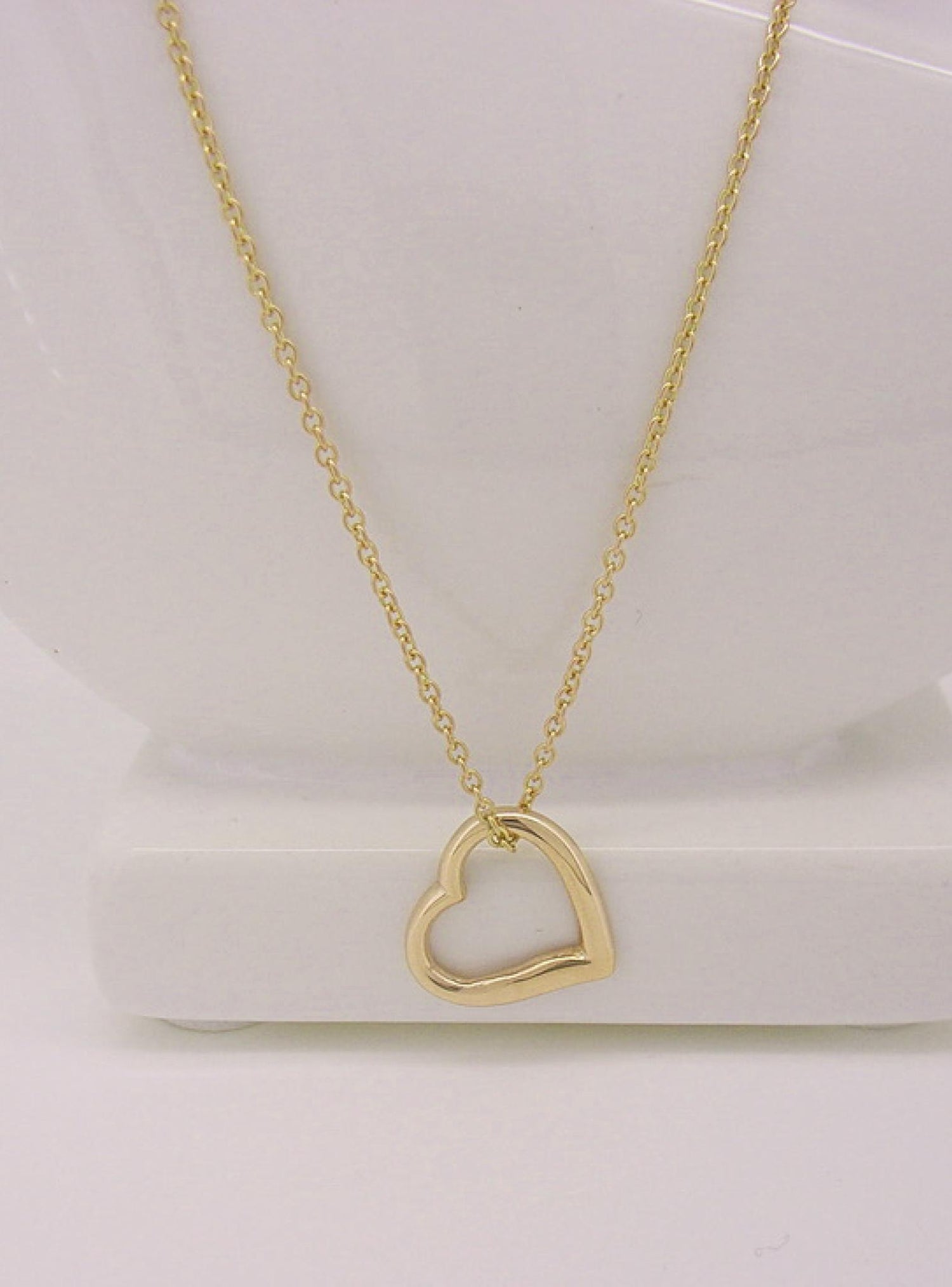 Solid 9ct Gold Swing Heart Charm Necklace
