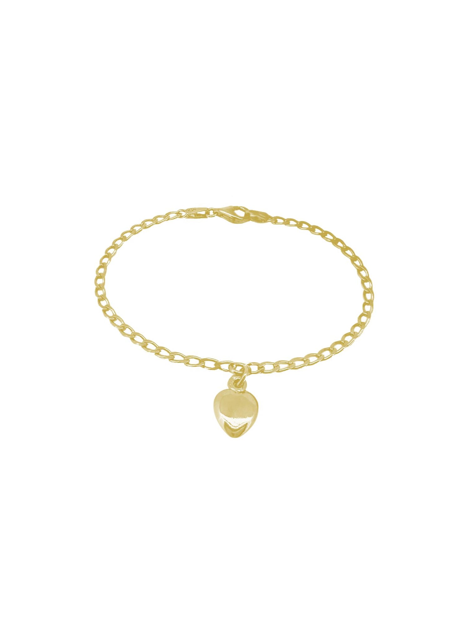 Love Heart Charm Baby Bracelet in 9ct Gold