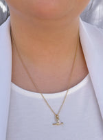 Dainty Small Fob TBar Belcher Necklace in 9ct Gold