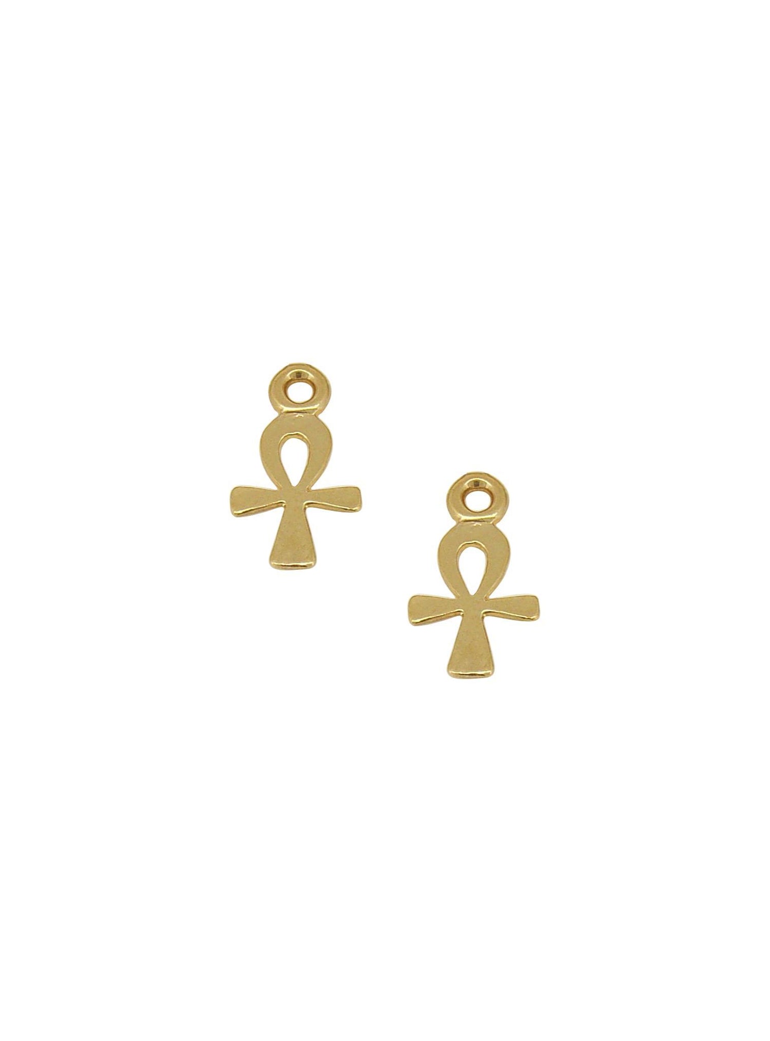Egyptian Ankh of Life Charms for Sleeper Earrings in 9ct Gold