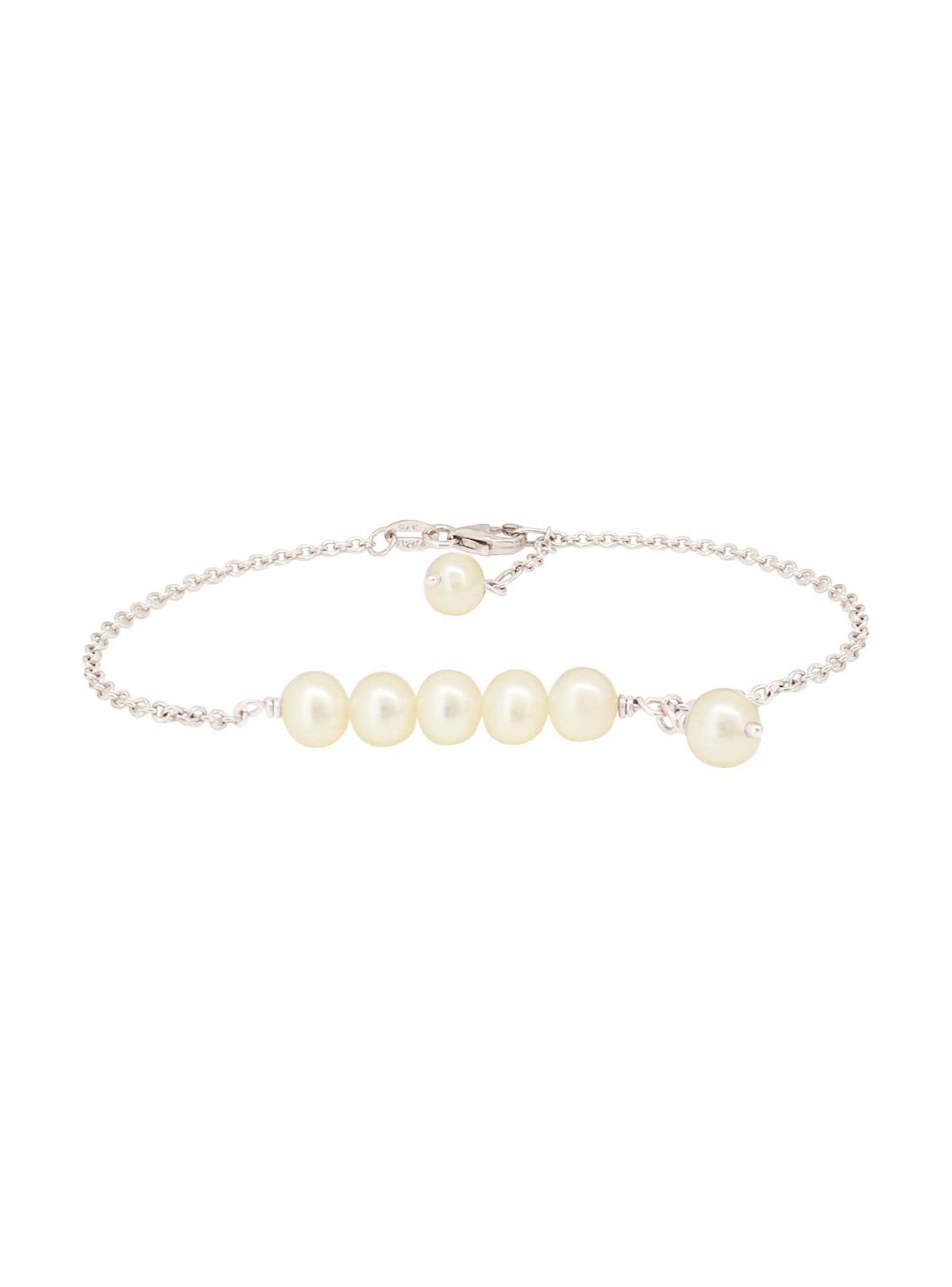 Coco Pearl Bar Drop Bracelet in Sterling Silver