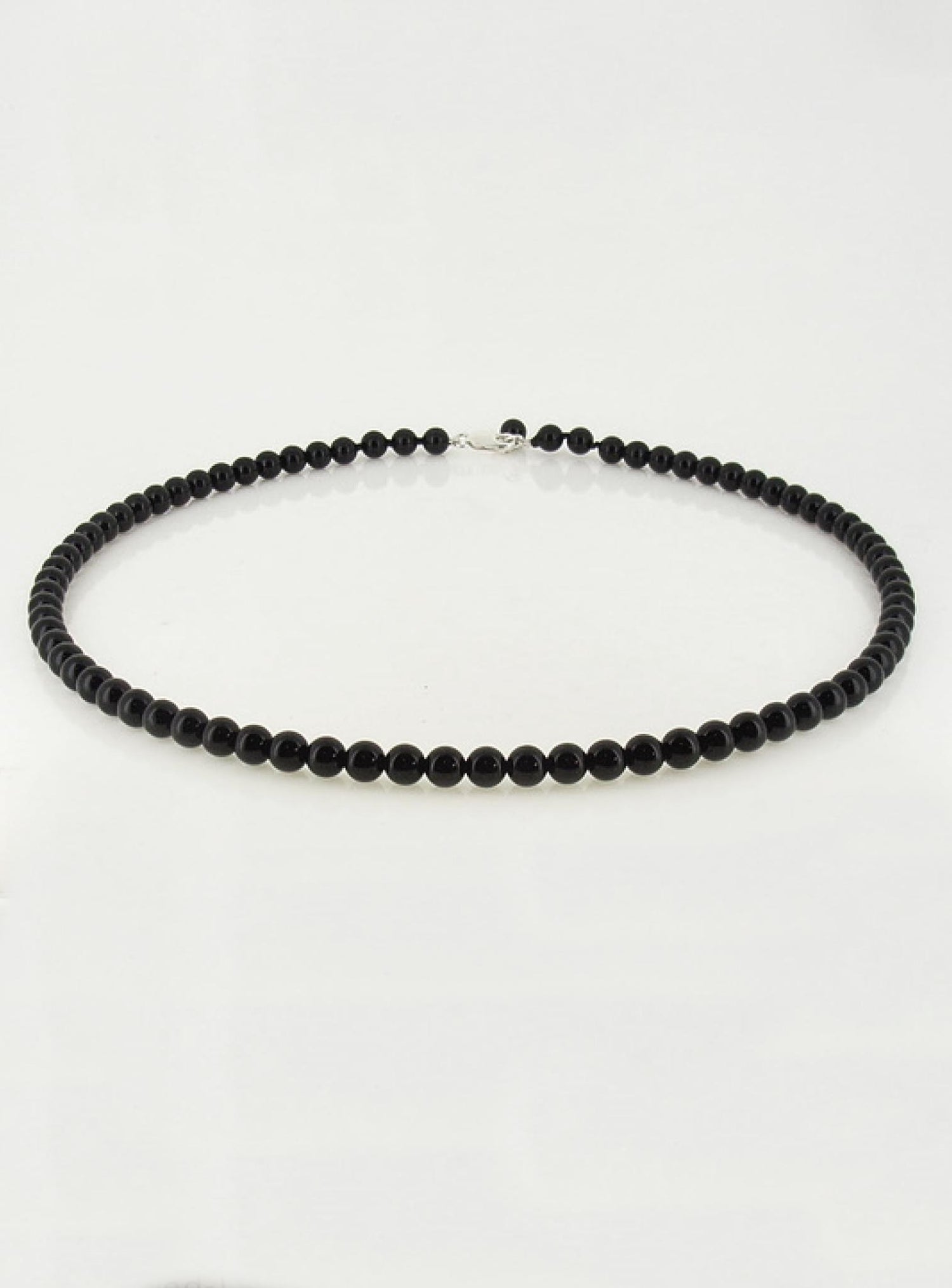 Mens Unisex Black Onyx Bead Necklace