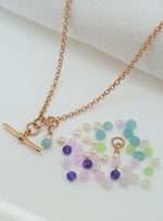 Small Fob TBar Belcher Necklace in 9ct Rose Gold