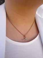 Small Fob TBar Belcher Necklace in 9ct Rose Gold