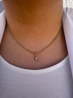 Small Fob TBar Belcher Necklace in 9ct Rose Gold