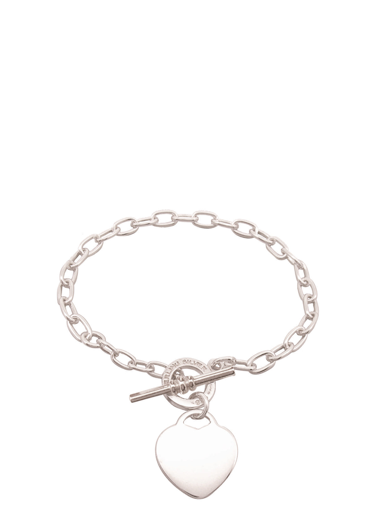 Reagan Heart Tag Toggle Bracelet in Sterling Silver