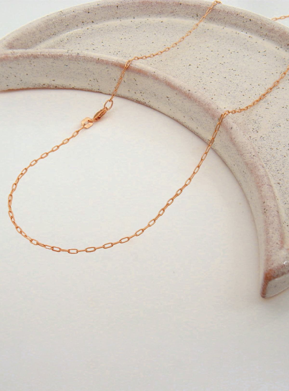 Aurelia Fine 1.7mm Paperclip Necklace Chain in 9ct Rose Gold