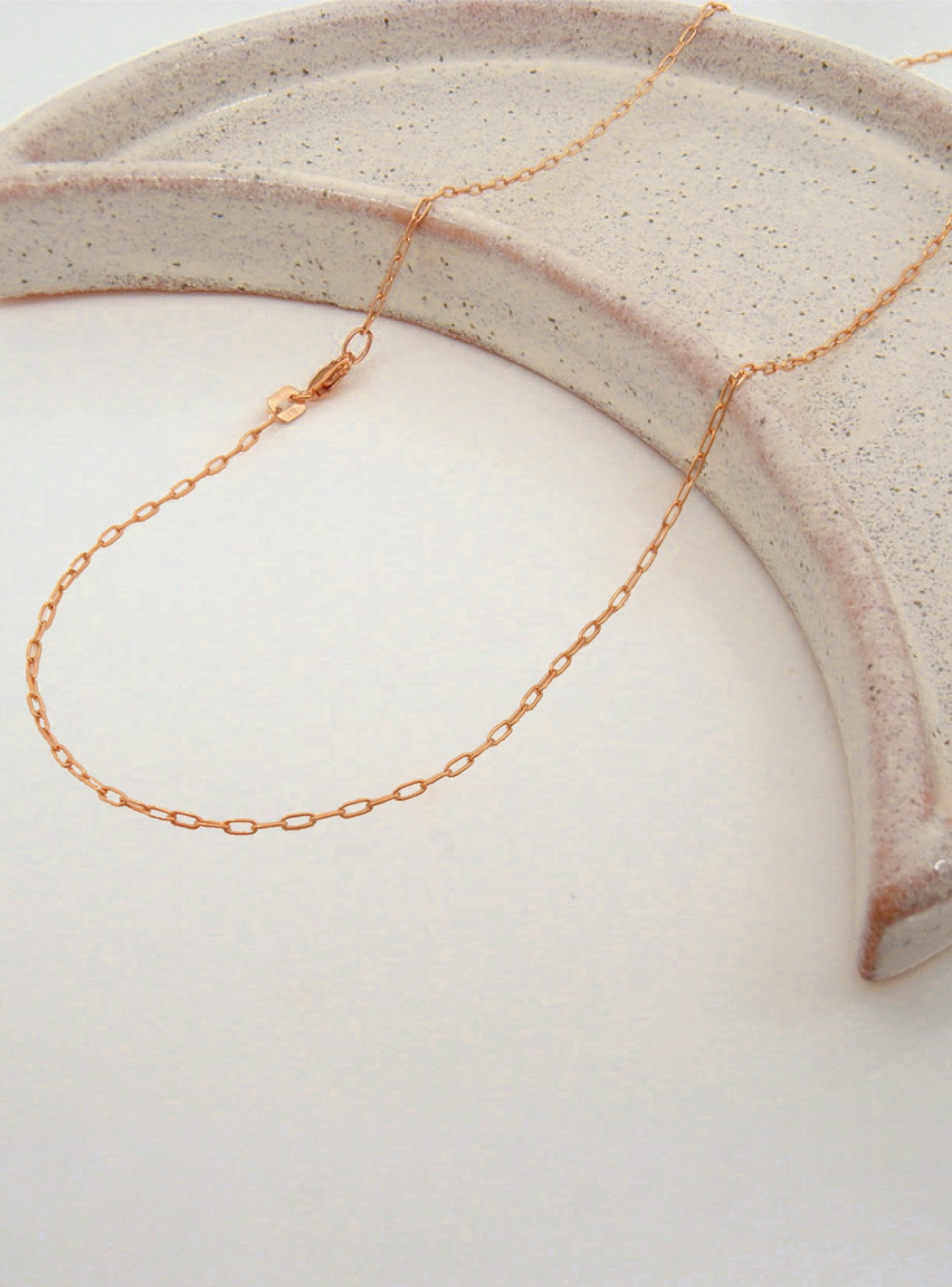 Aurelia Fine 1.7mm Paperclip Necklace Chain in 9ct Rose Gold
