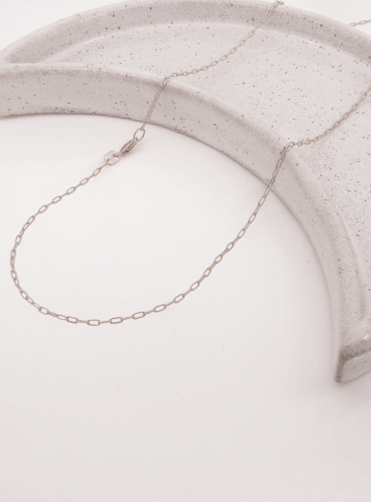 Aurelia Fine 1.7mm Paperclip Necklace Chain in 9ct White Gold