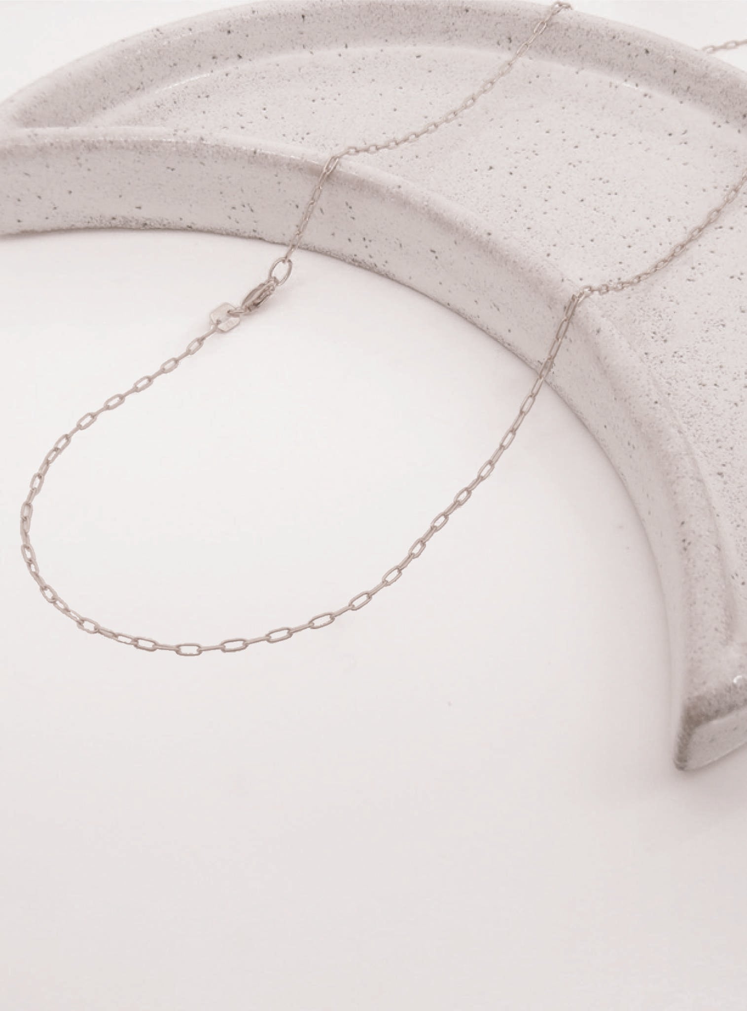 Aurelia Fine 1.7mm Paperclip Necklace Chain in 9ct White Gold