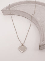Lightweight 14mm Heart Tag Charm Pendant in 9ct White Gold