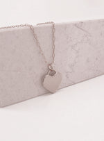 Lightweight 14mm Heart Tag Charm Pendant in 9ct White Gold