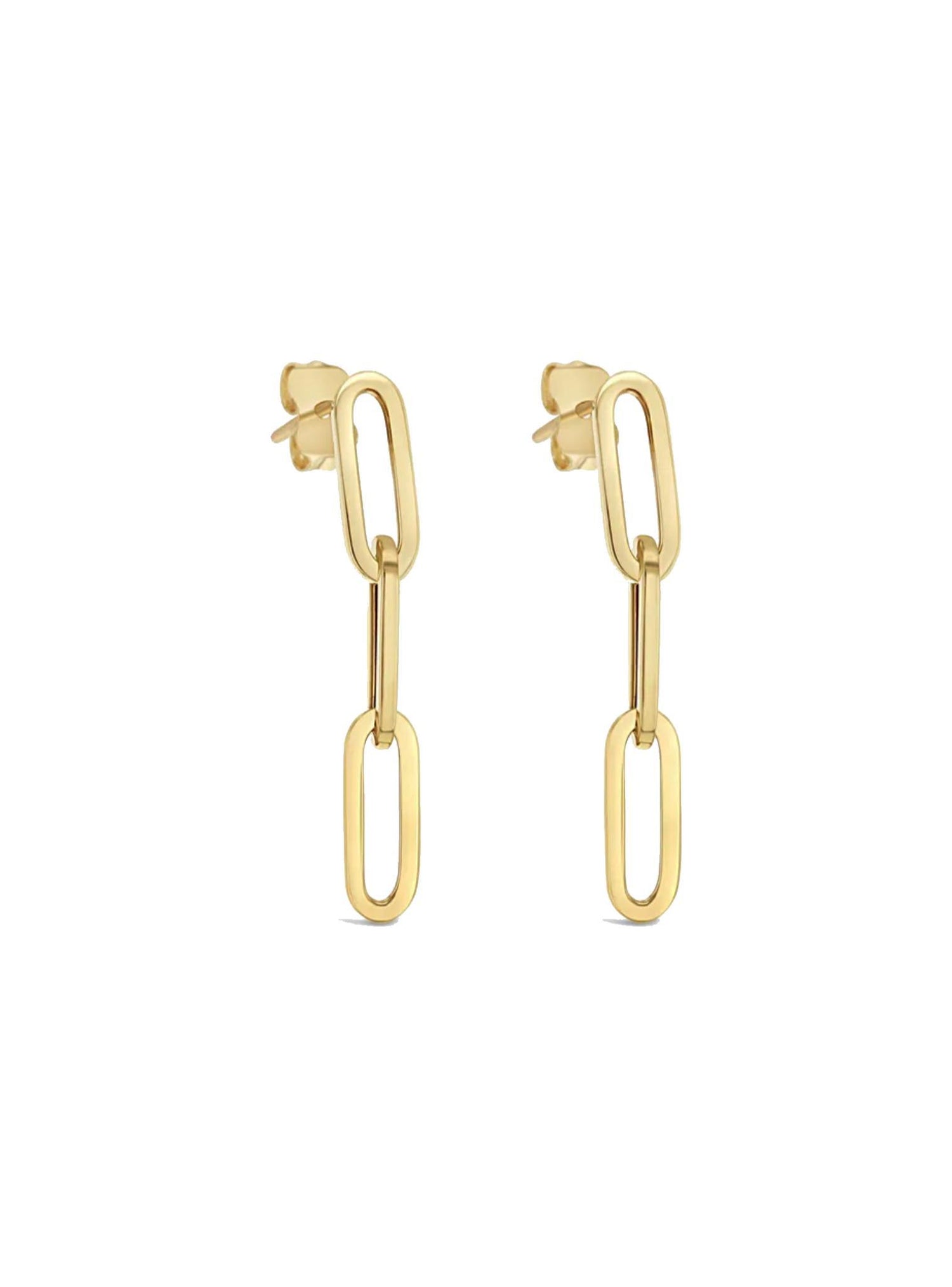 Aurelia Paperclip Dangle Earrings in 9ct Gold