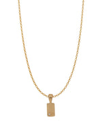 Aurelia Diamond Tag Charm Belcher Necklace in 9ct Rose Gold