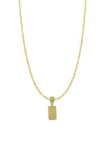 Aurelia Diamond Tag Charm Belcher Necklace in 9ct Gold