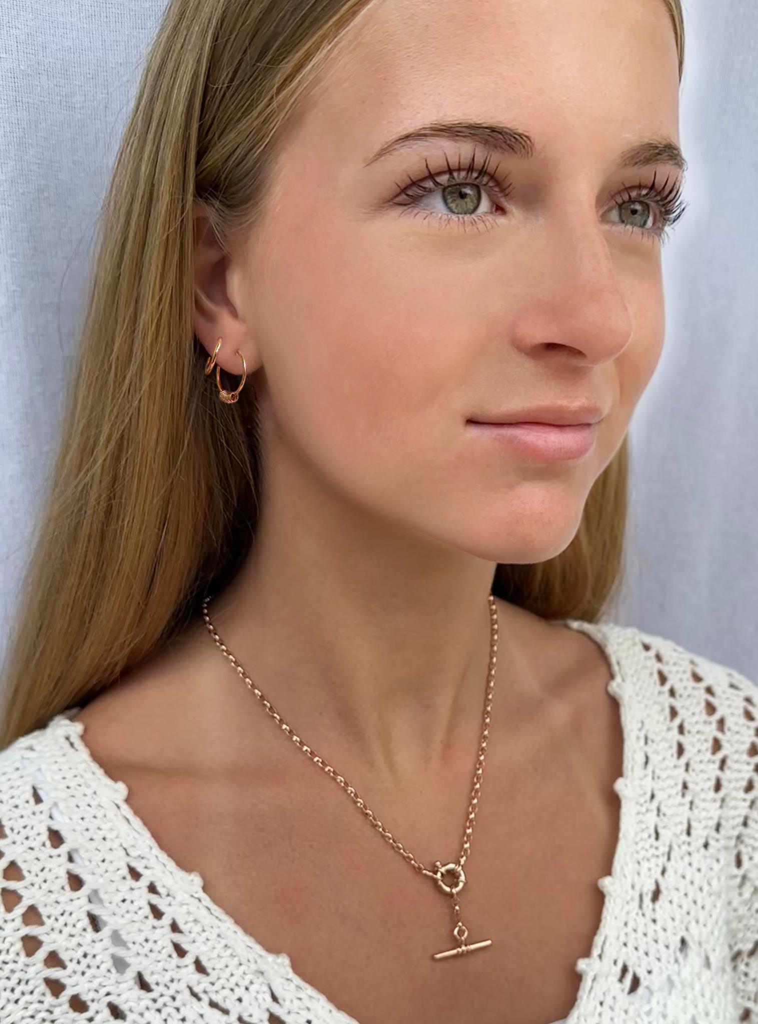 Charms for Sleeper Earrings 7 Lucky Rings in 9ct Rose Gold
