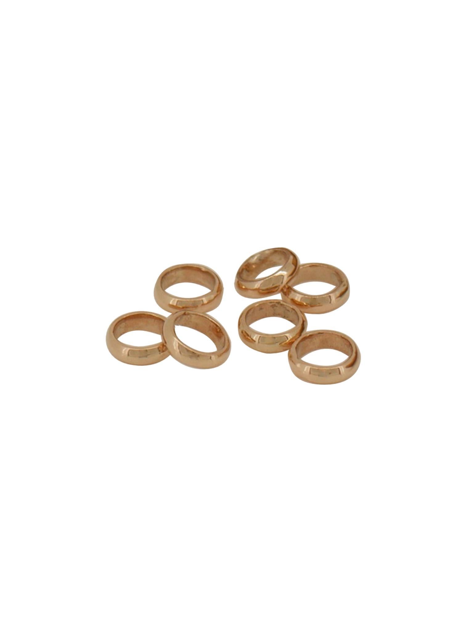 Charms for Sleeper Earrings 7 Lucky Rings in 9ct Rose Gold