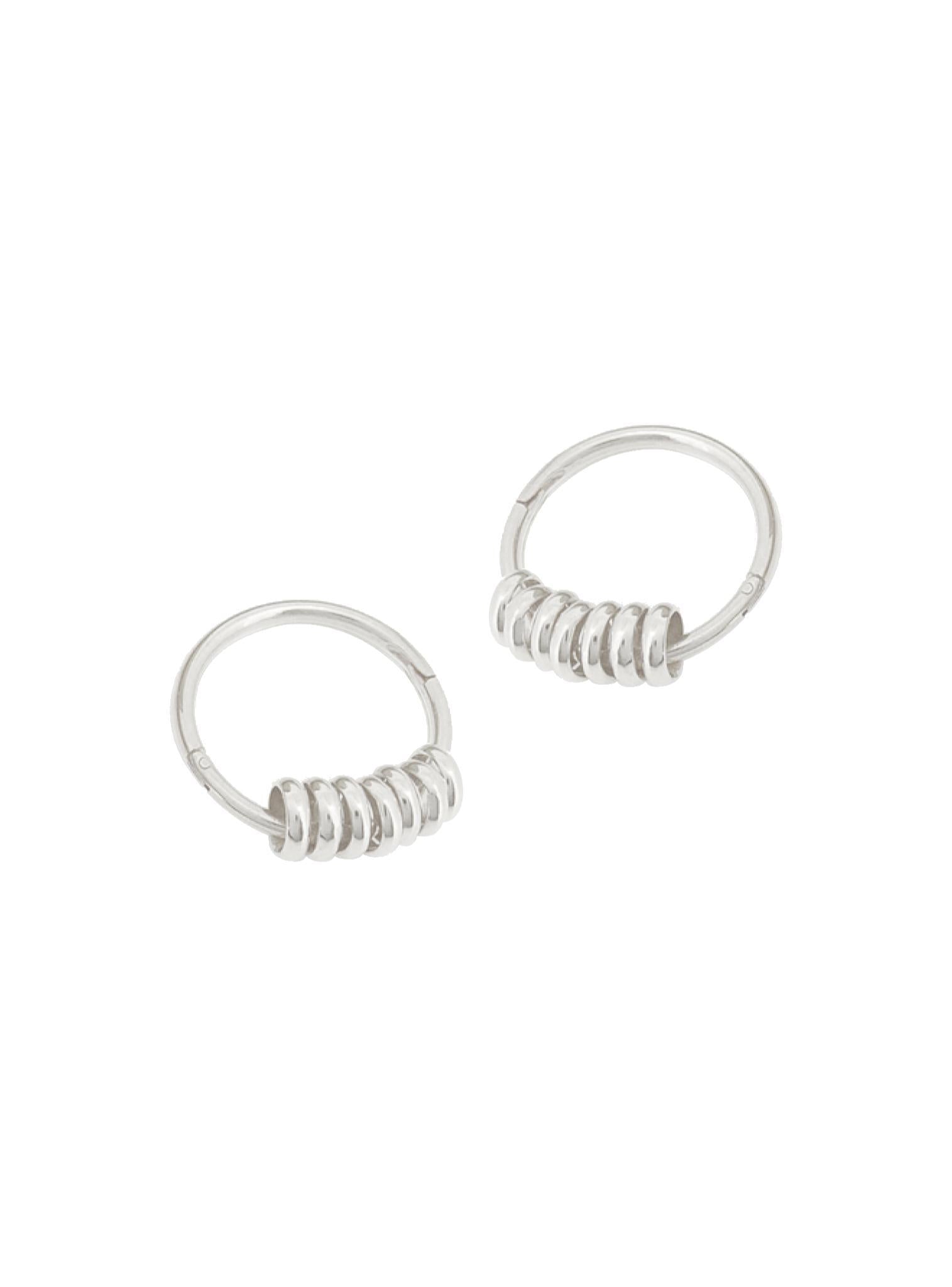 Charms for Sleeper Earrings 7 Lucky Rings in Silver