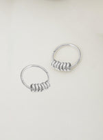 Charms for Sleeper Earrings 7 Lucky Rings in Silver