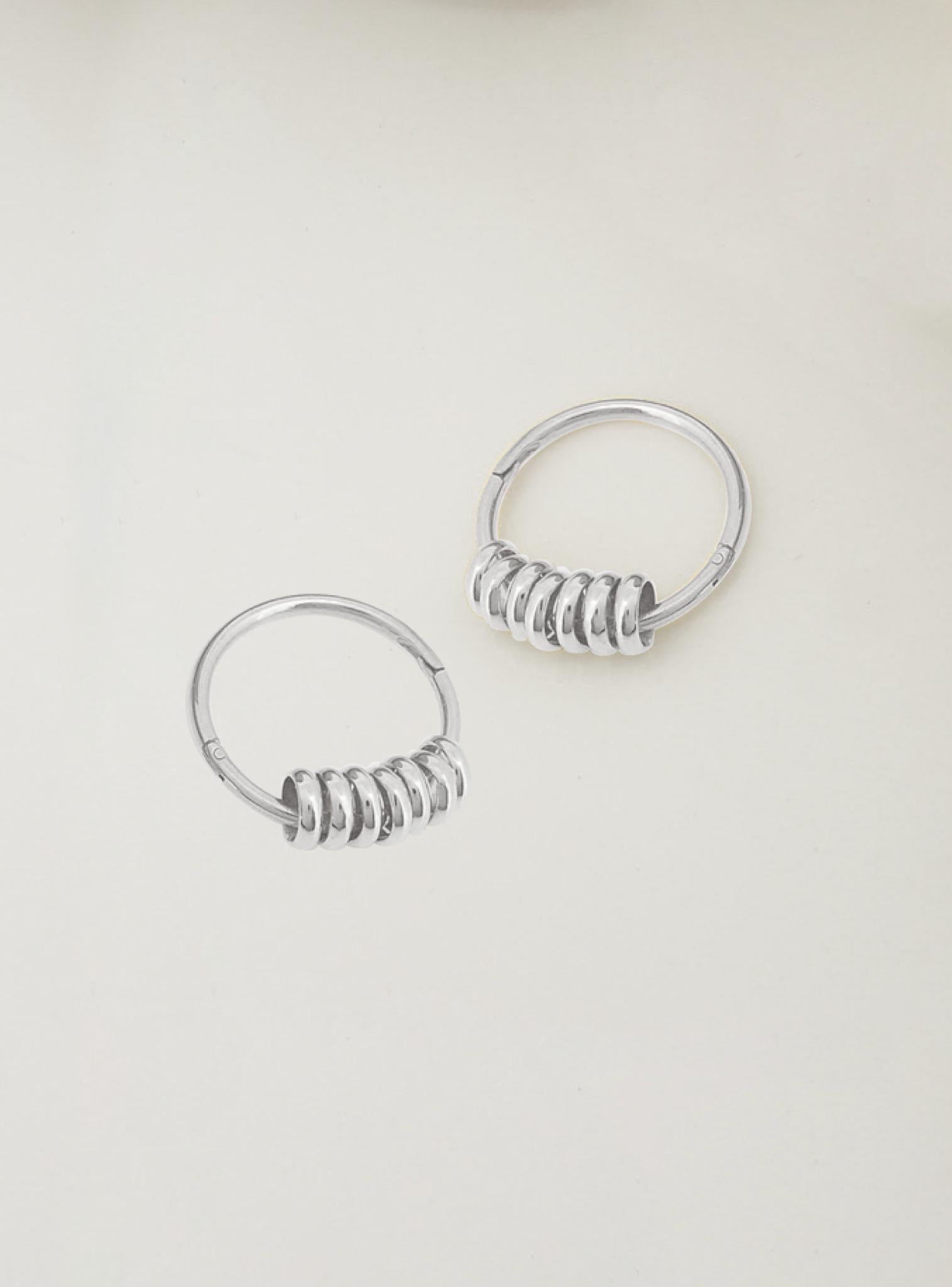 Charms for Sleeper Earrings 7 Lucky Rings in Silver