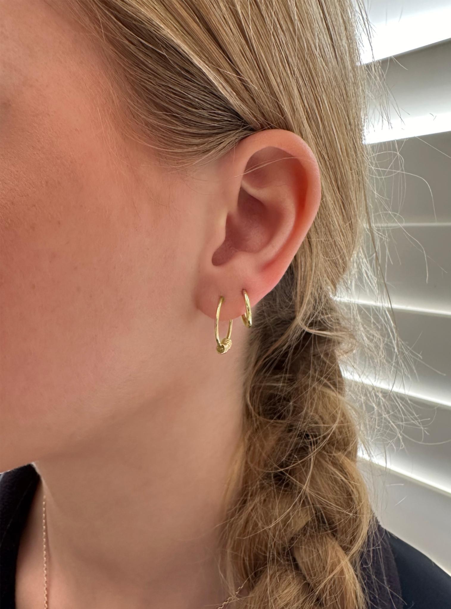 Charms for Sleeper Earrings 7 Lucky Rings in 9ct Gold