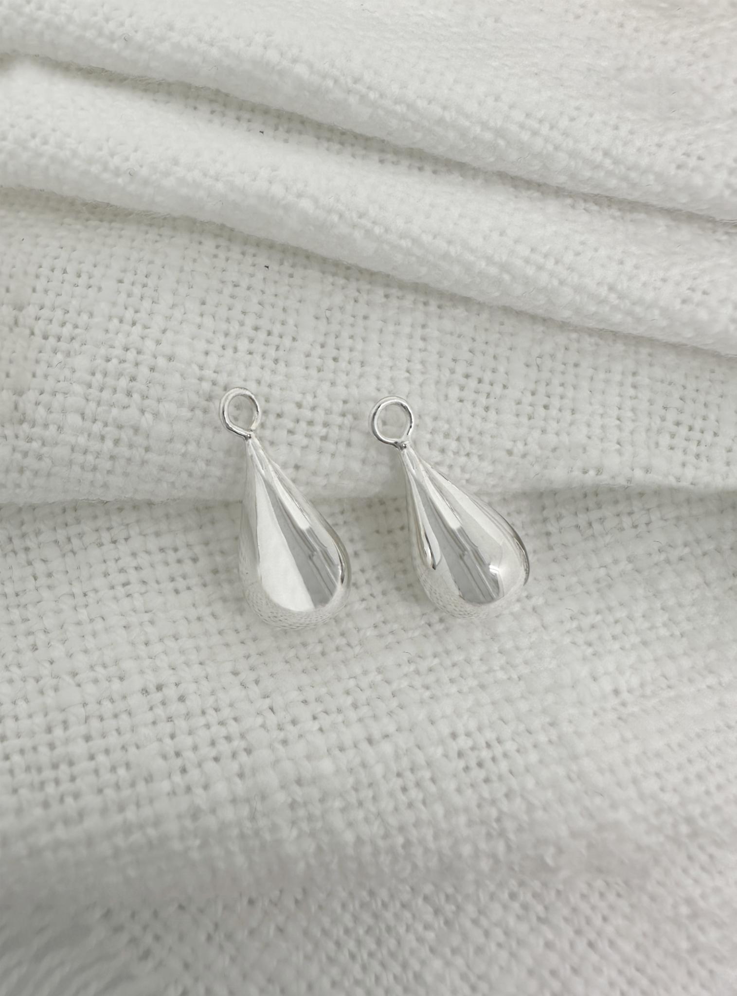 Sterling Silver Teardrop Ball Sleeper Earring Charms