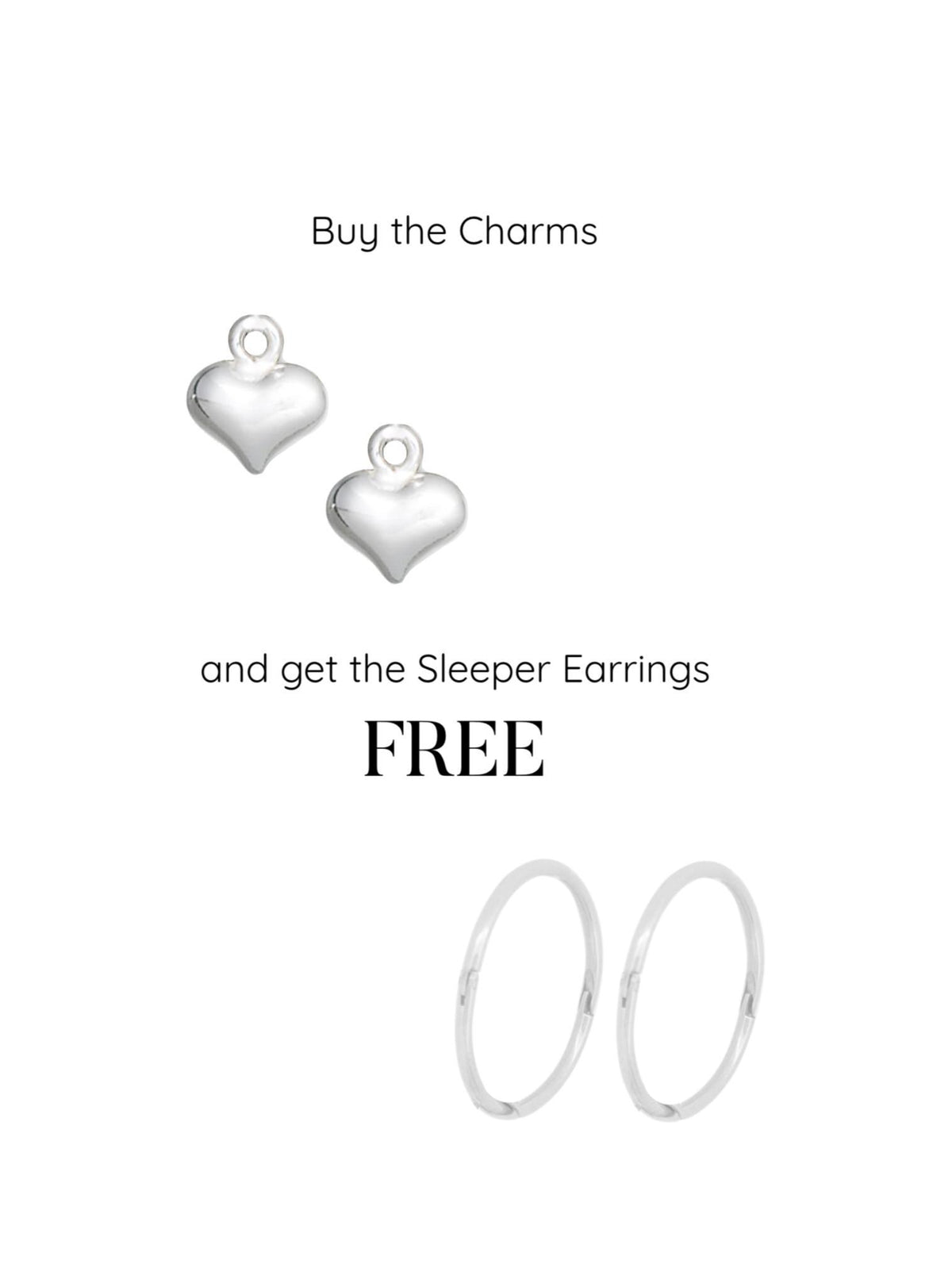 Teeny Tiny Little Love Heart Sleeper Earring Charms