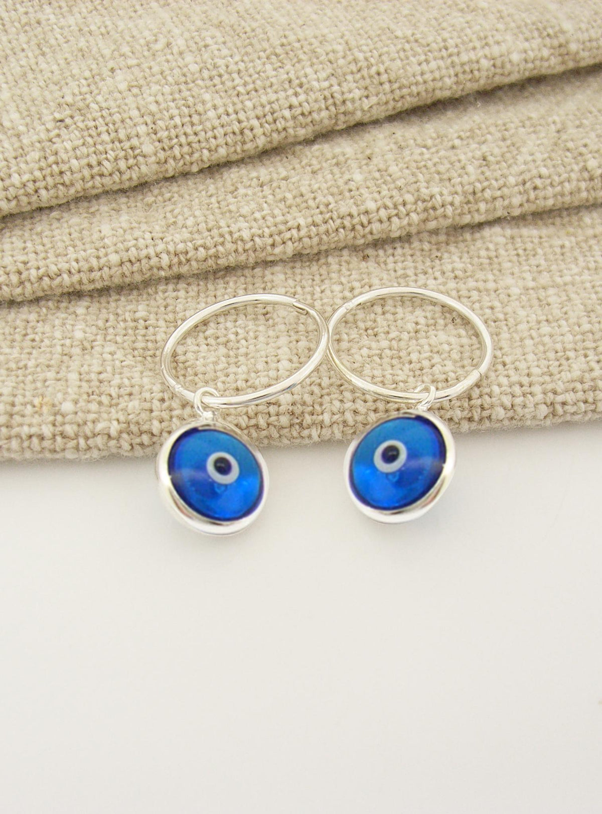 Small Lucky Protection Evil Eye Sleeper Earring Charms