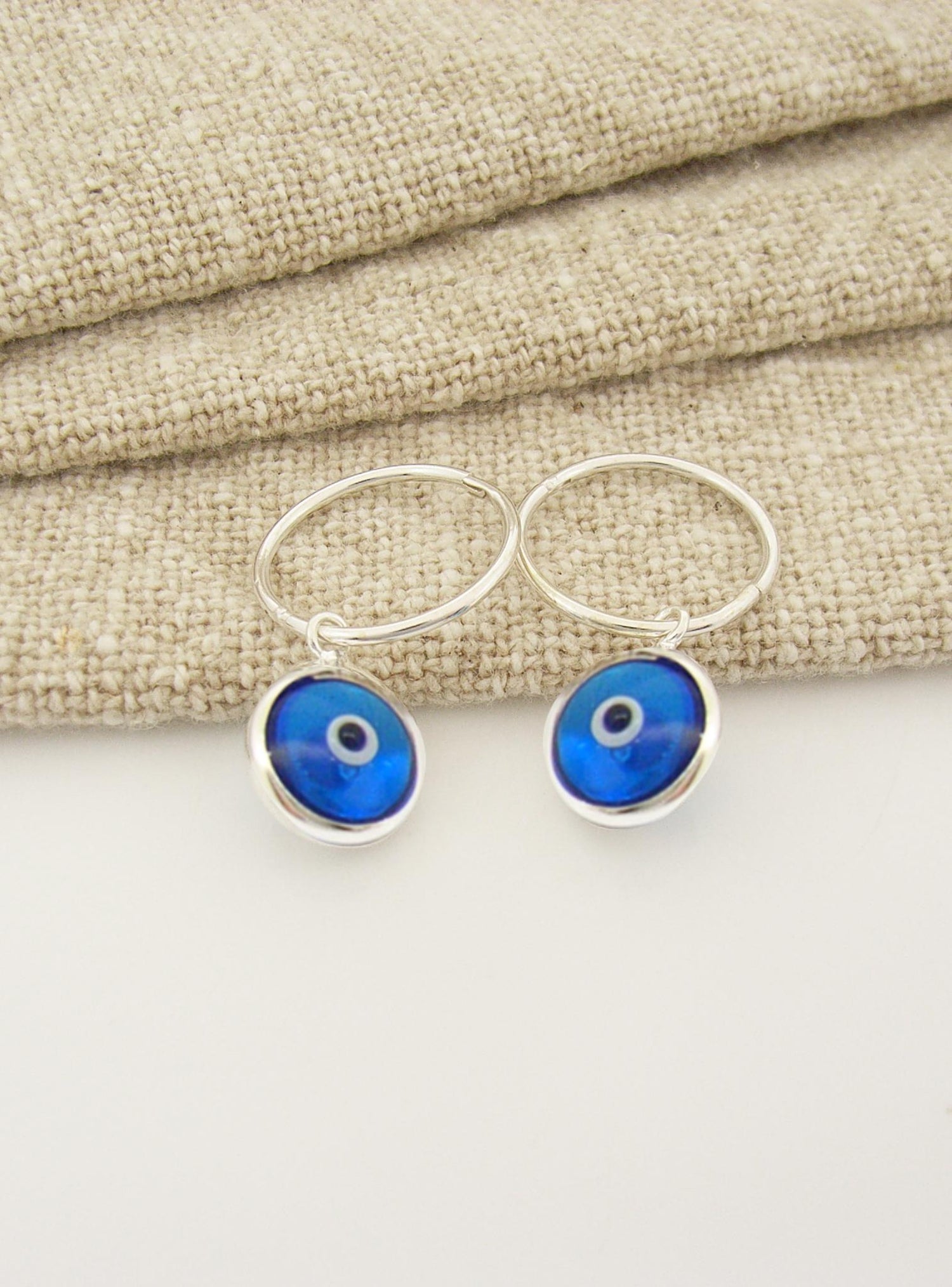 Small Lucky Protection Evil Eye Sleeper Earring Charms