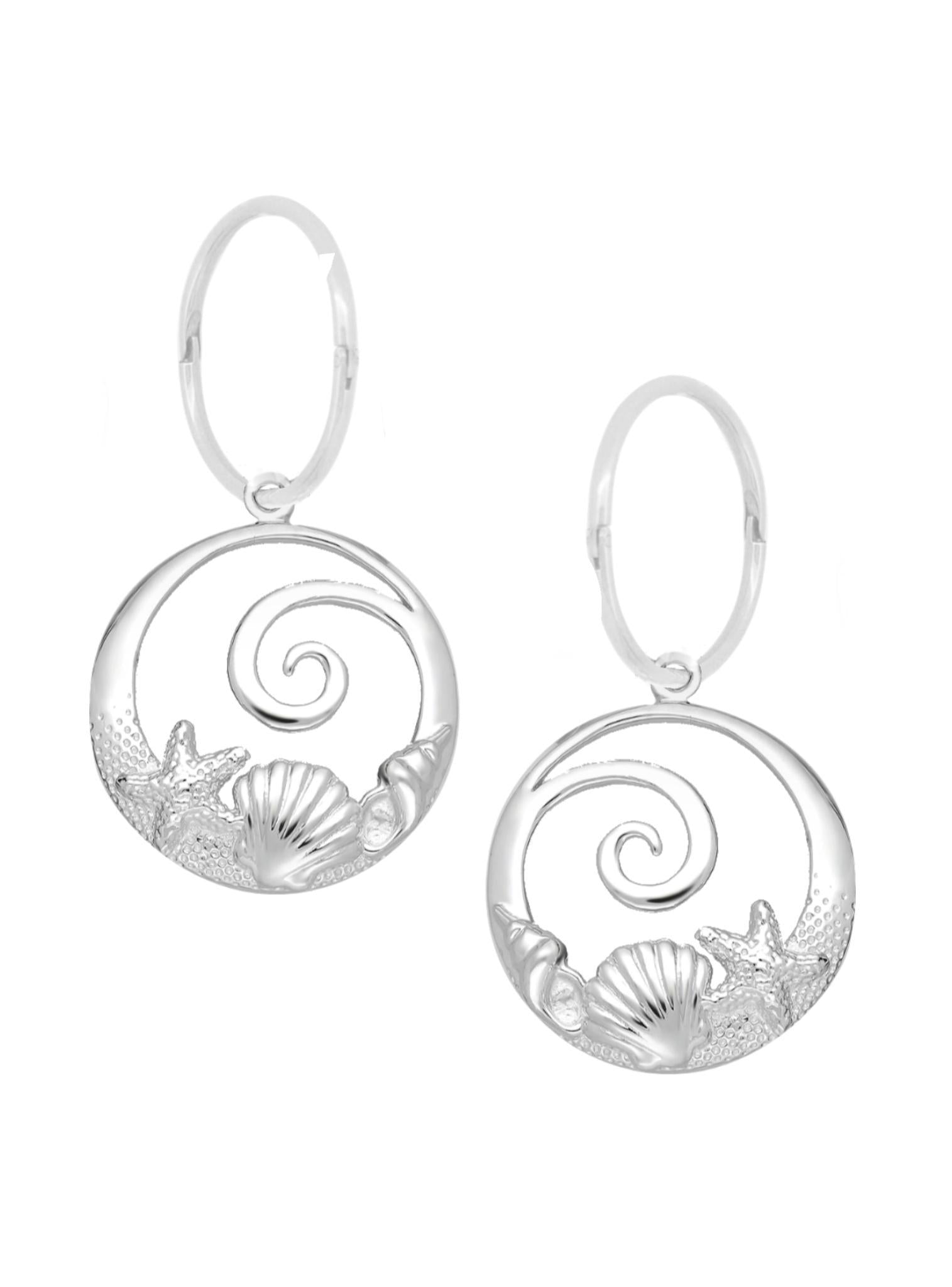 Wave Starfish Shell Ocean Sleeper Earring Charms