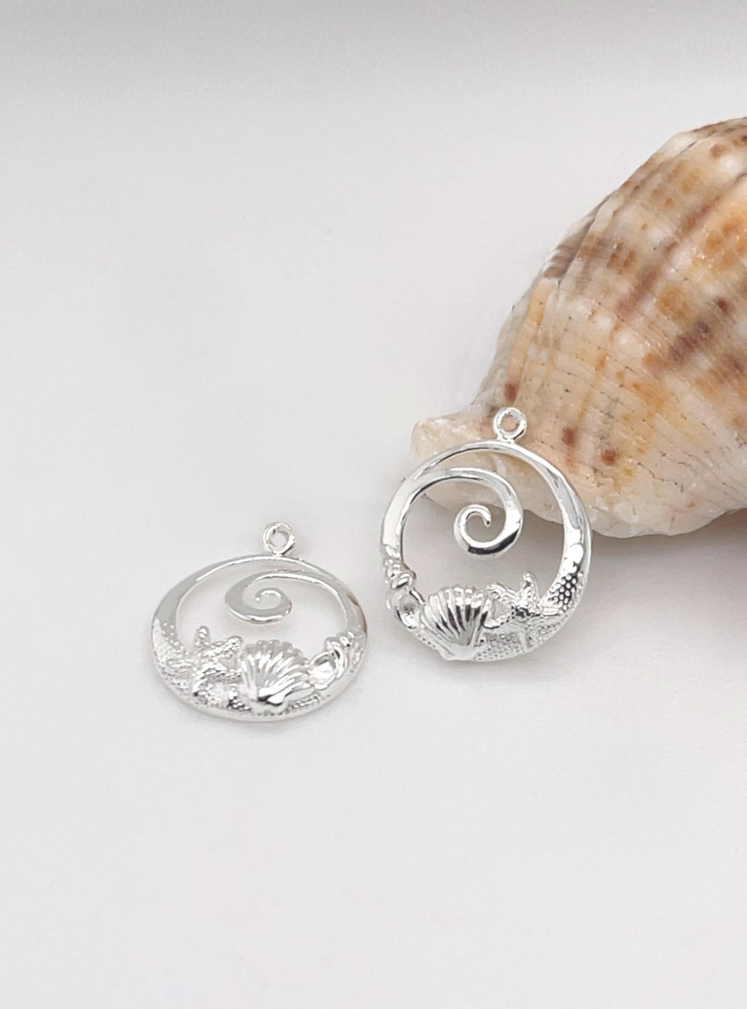 Wave Starfish Shell Ocean Sleeper Earring Charms