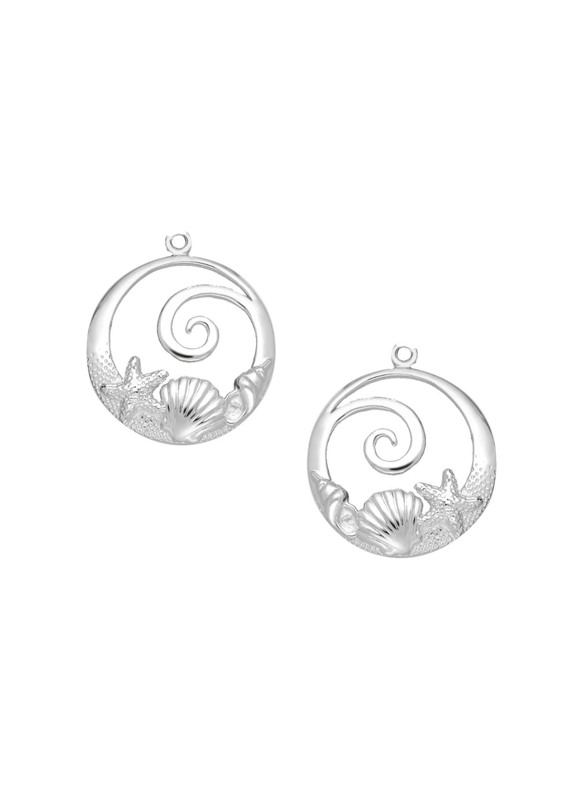 Wave Starfish Shell Ocean Sleeper Earring Charms