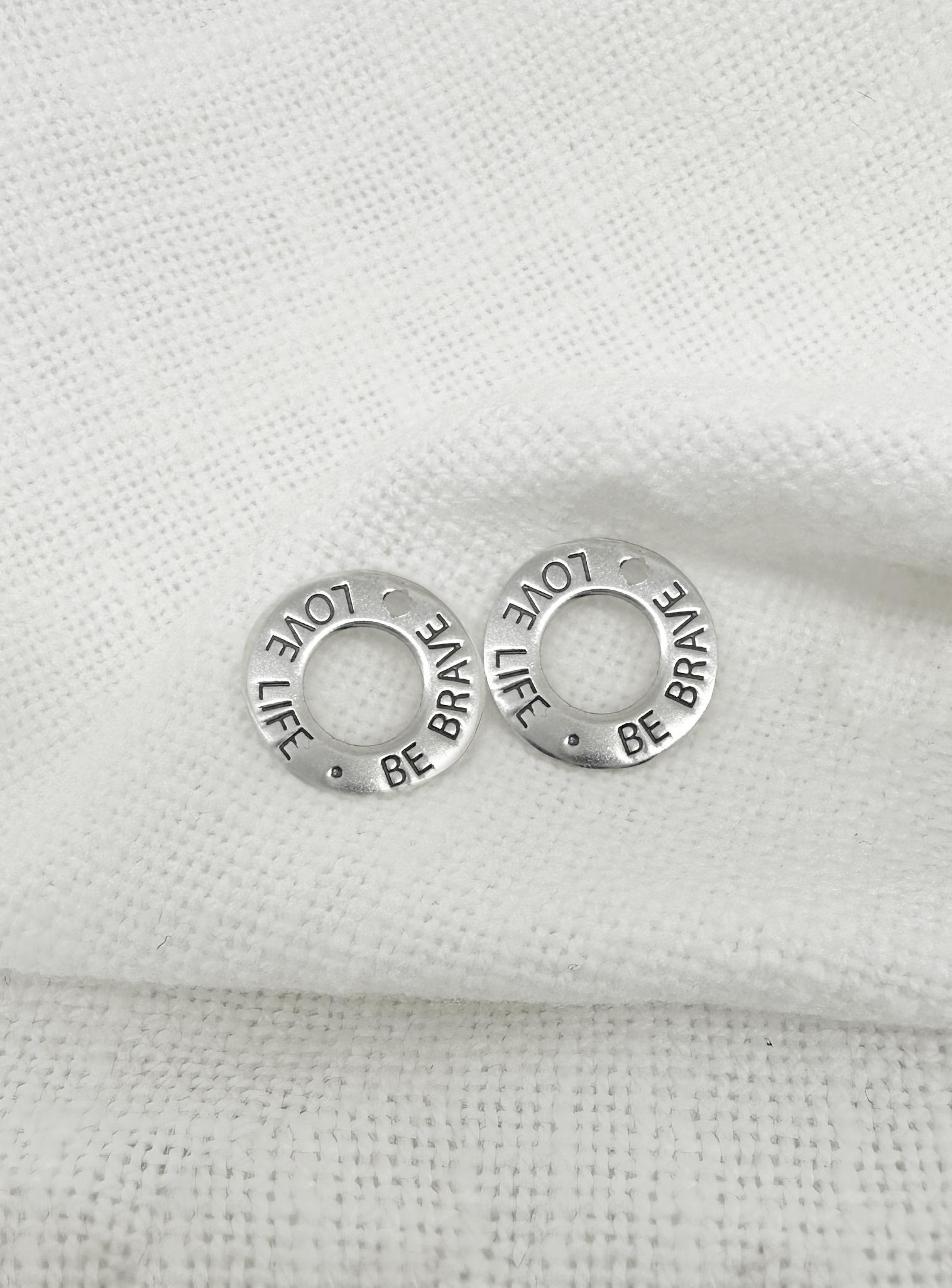 Love Life Be Brave Sleeper Earring Charms