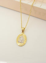 Patron Saint Travel St Christopher Necklace in Solid 9ct Gold